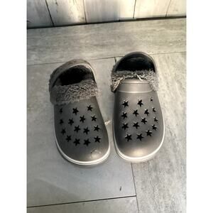 Fur Crocs Sandal Slip on Black for Kids Boys Size 11